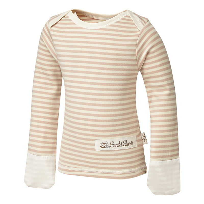 Funky striped PJs tops with silk mitts for eczema kids