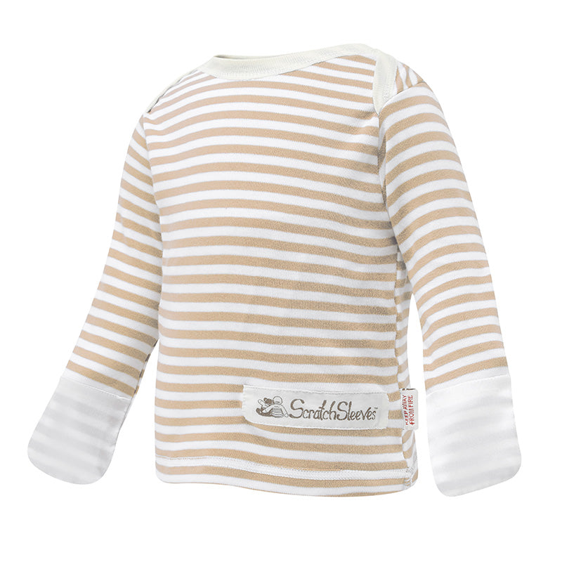 Funky striped PJs tops with silk mitts for eczema kids