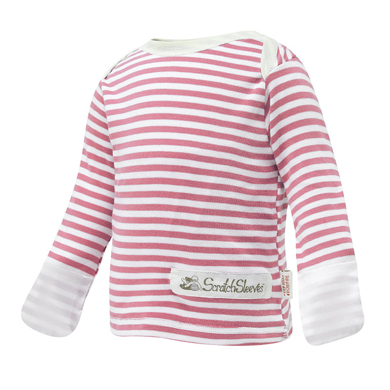 Funky striped PJs tops with silk mitts for eczema kids