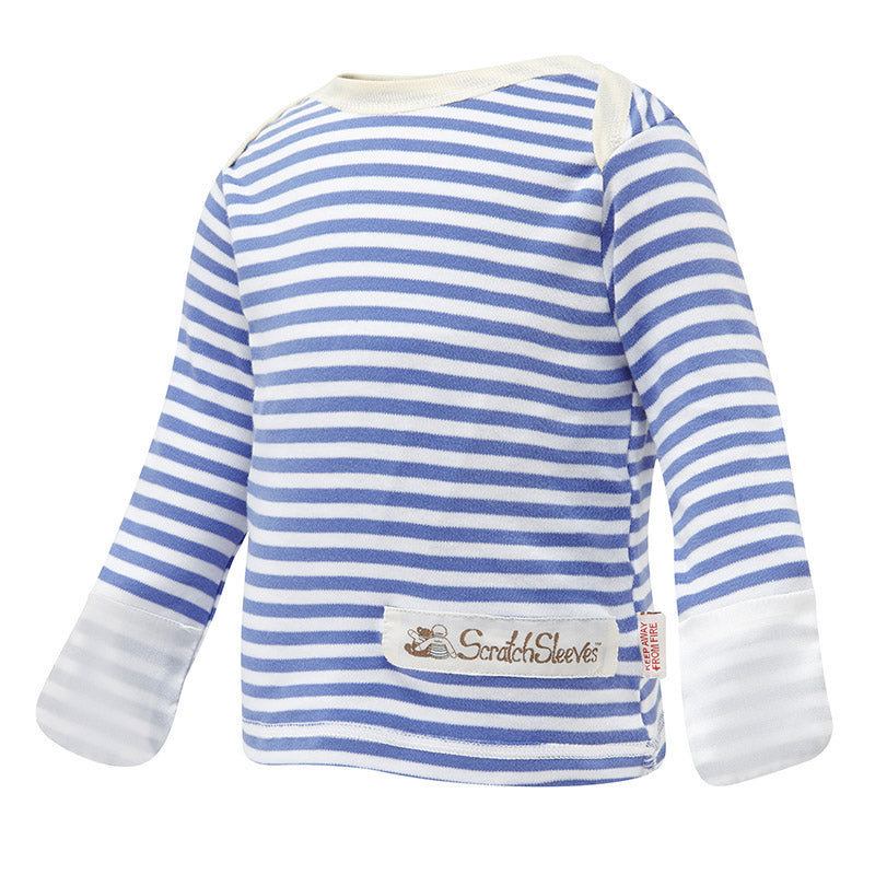 Funky striped PJs tops with silk mitts for eczema kids