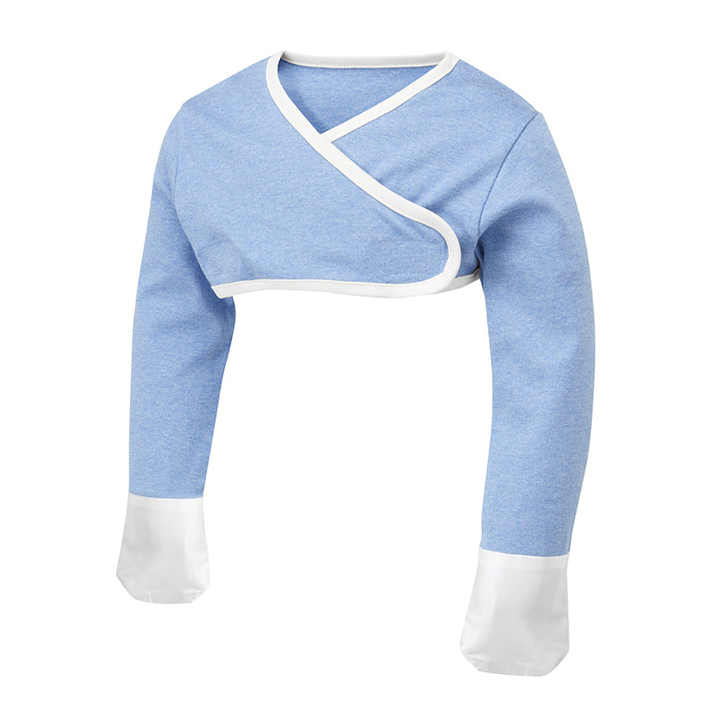 Funky striped scratch mitts that stay on, eczema / mitten sleeve design