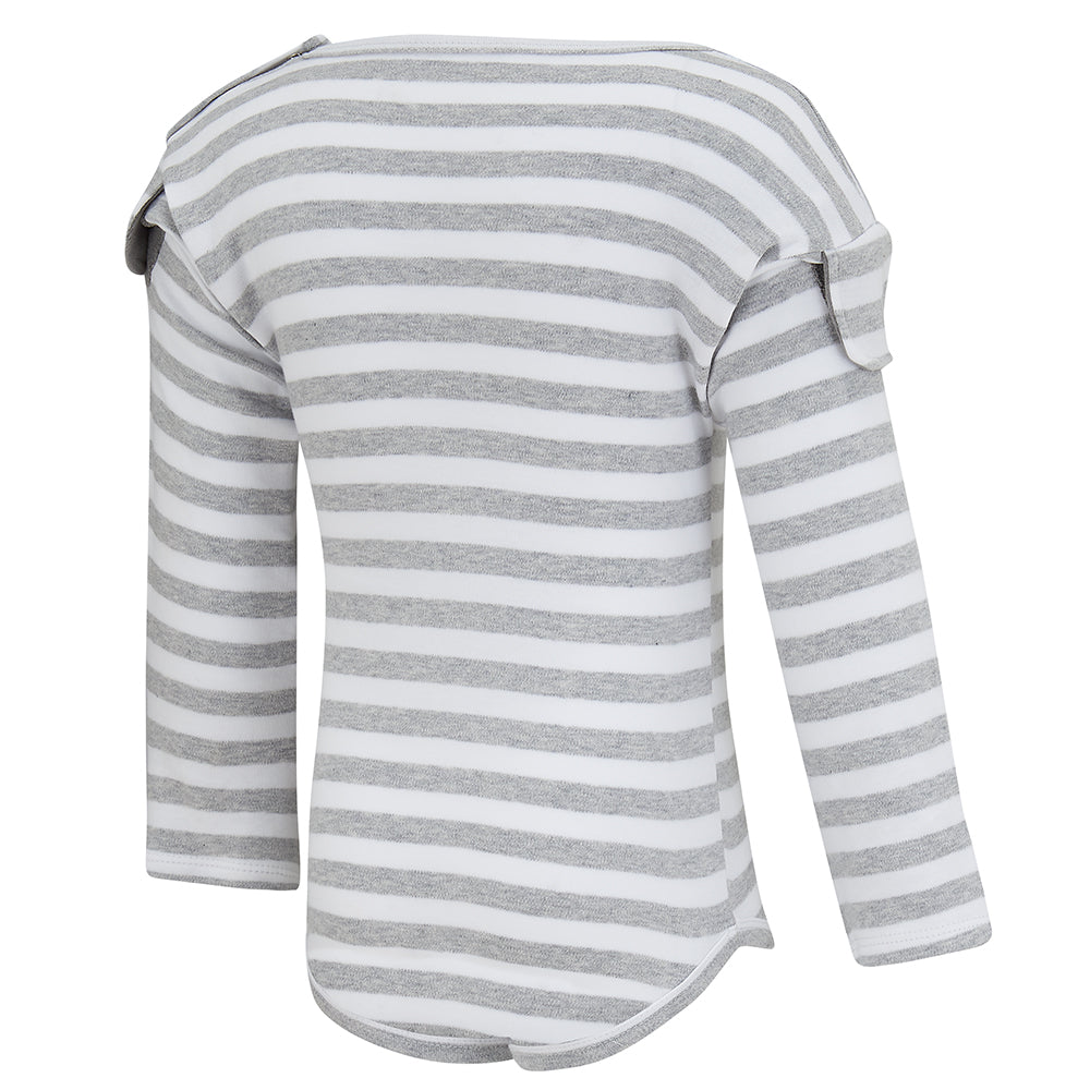 Bodysuit with silk flip-mitts for babies and toddlers with eczema