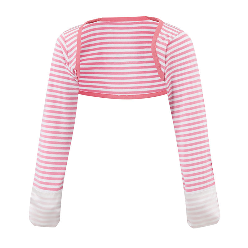 Funky striped scratch mitts that stay on, eczema / mitten sleeve design