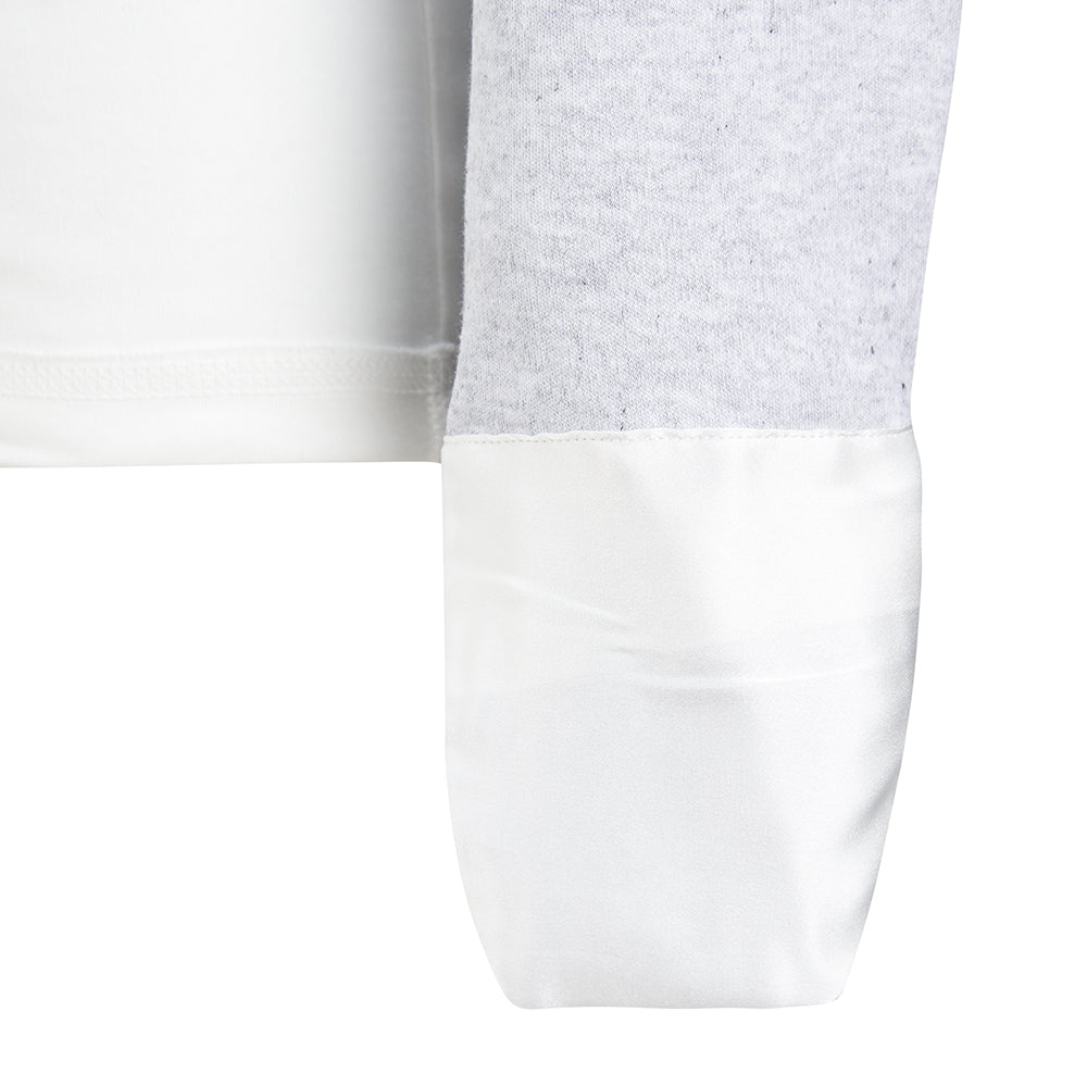 Baseball style PJs tops with opening silk mitts for kids with eczema