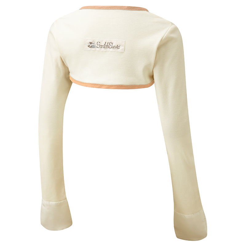 Cream scratch mitts that stay on, eczema / mitten sleeve design