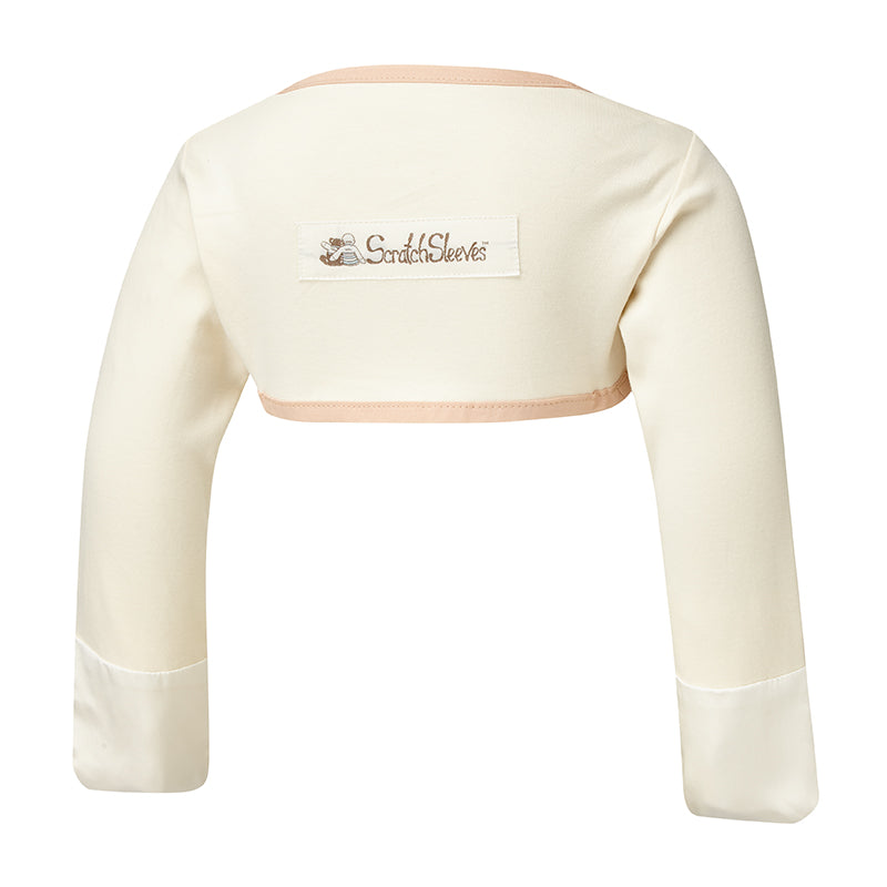 Cream scratch mitts that stay on, eczema / mitten sleeve design